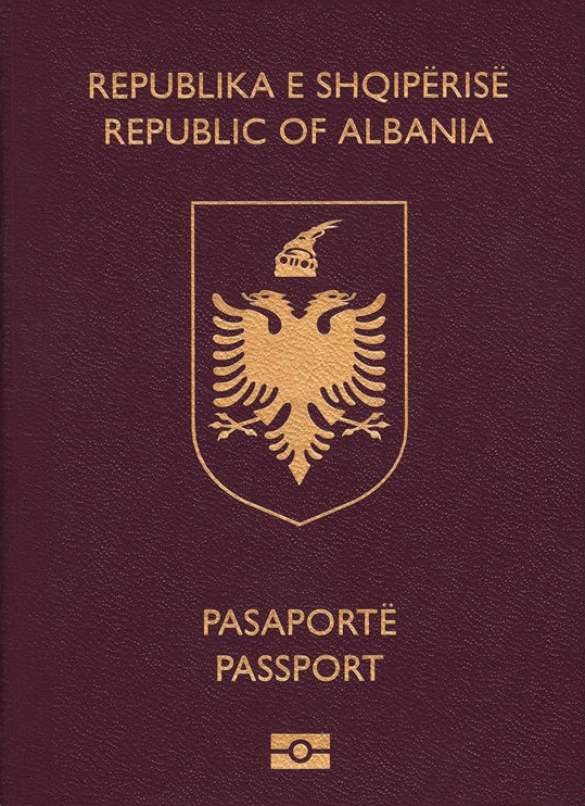 Albanian passport cover