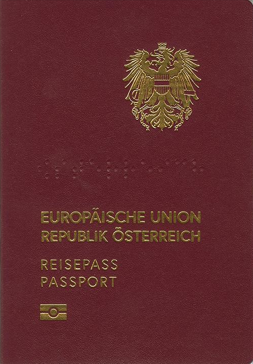 Austrian passport cover