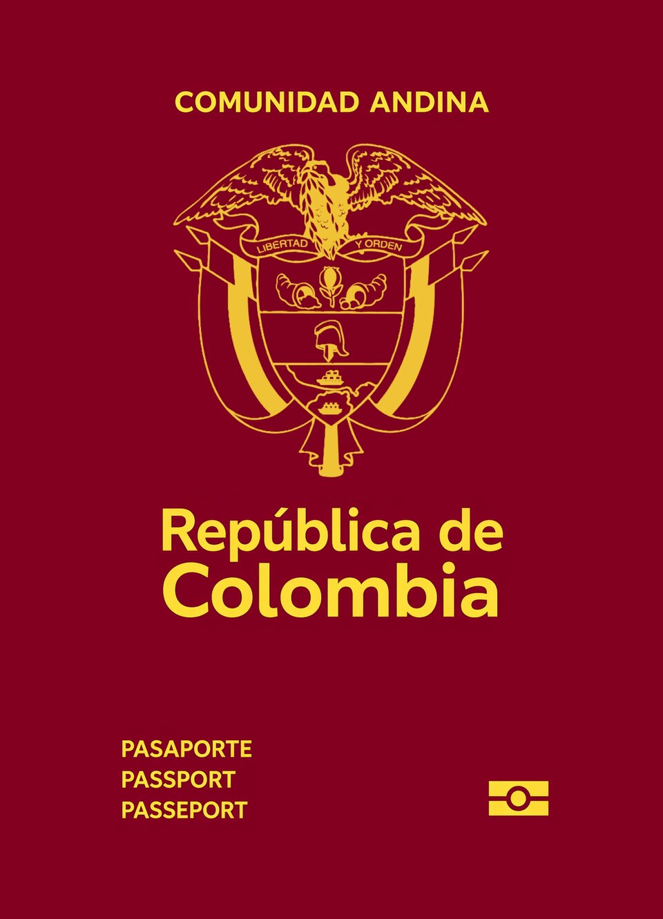 Colombian passport cover