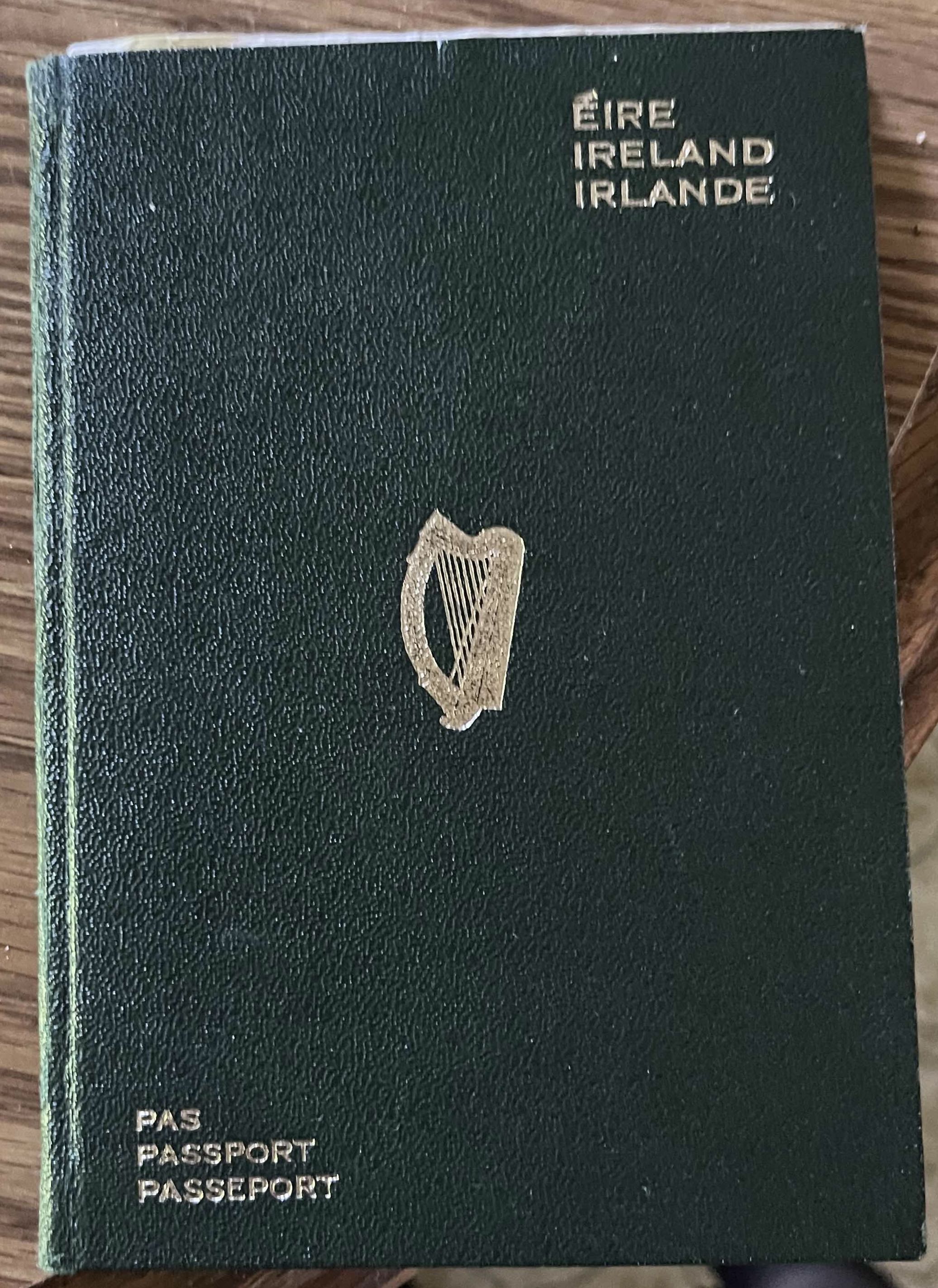 Irish passport cover