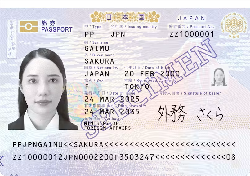 Japanese passport cover