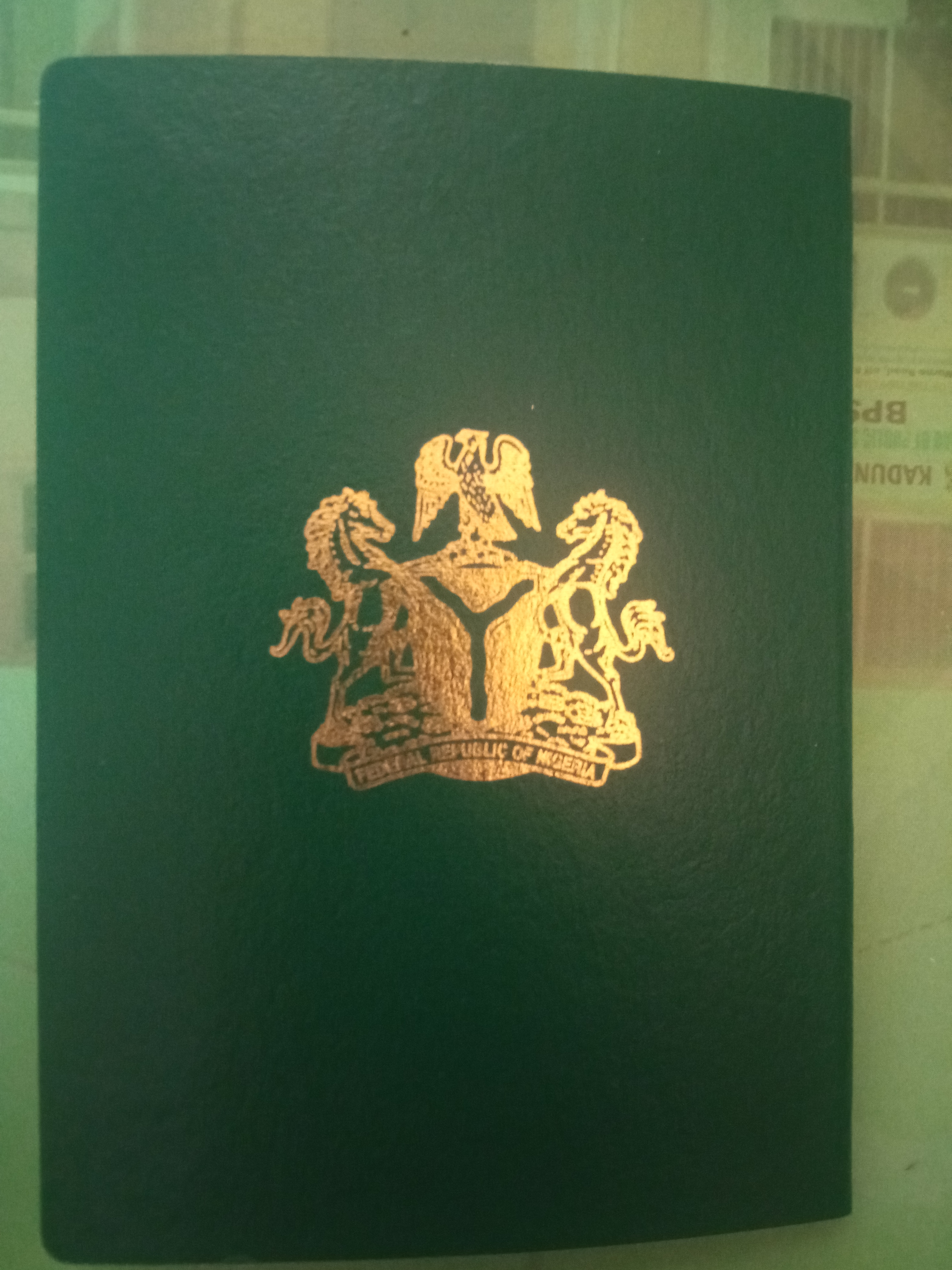 Nigerian passport cover